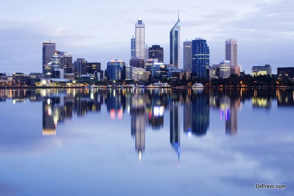 Perth Skyline Reflected in the Swan River