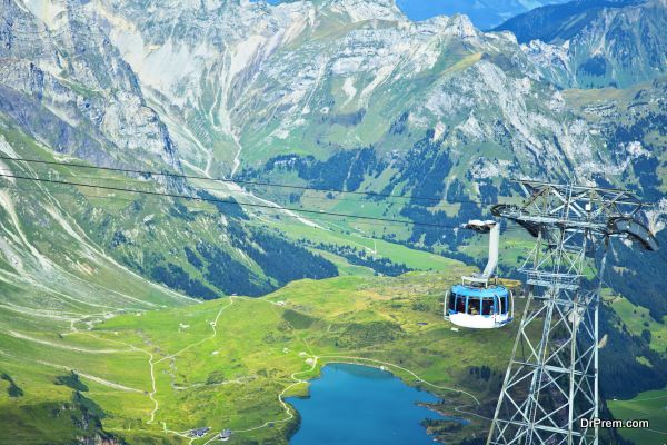 Big cable car in the Alps