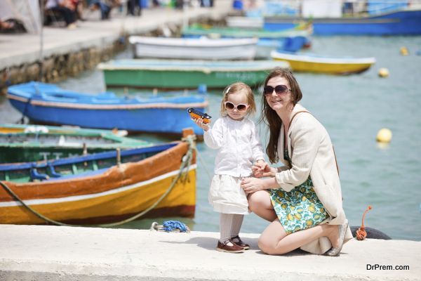 Mother and daughter in Malta