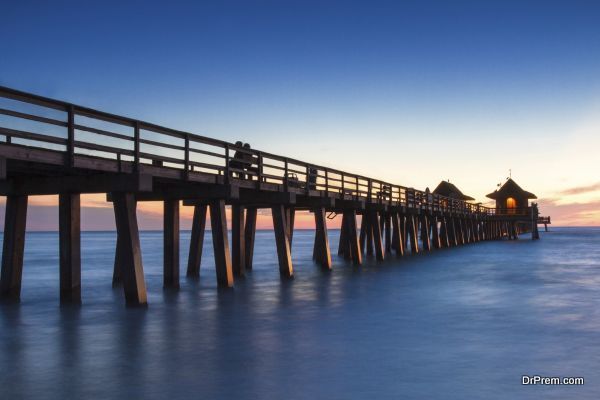 Pier of Naples at sunset